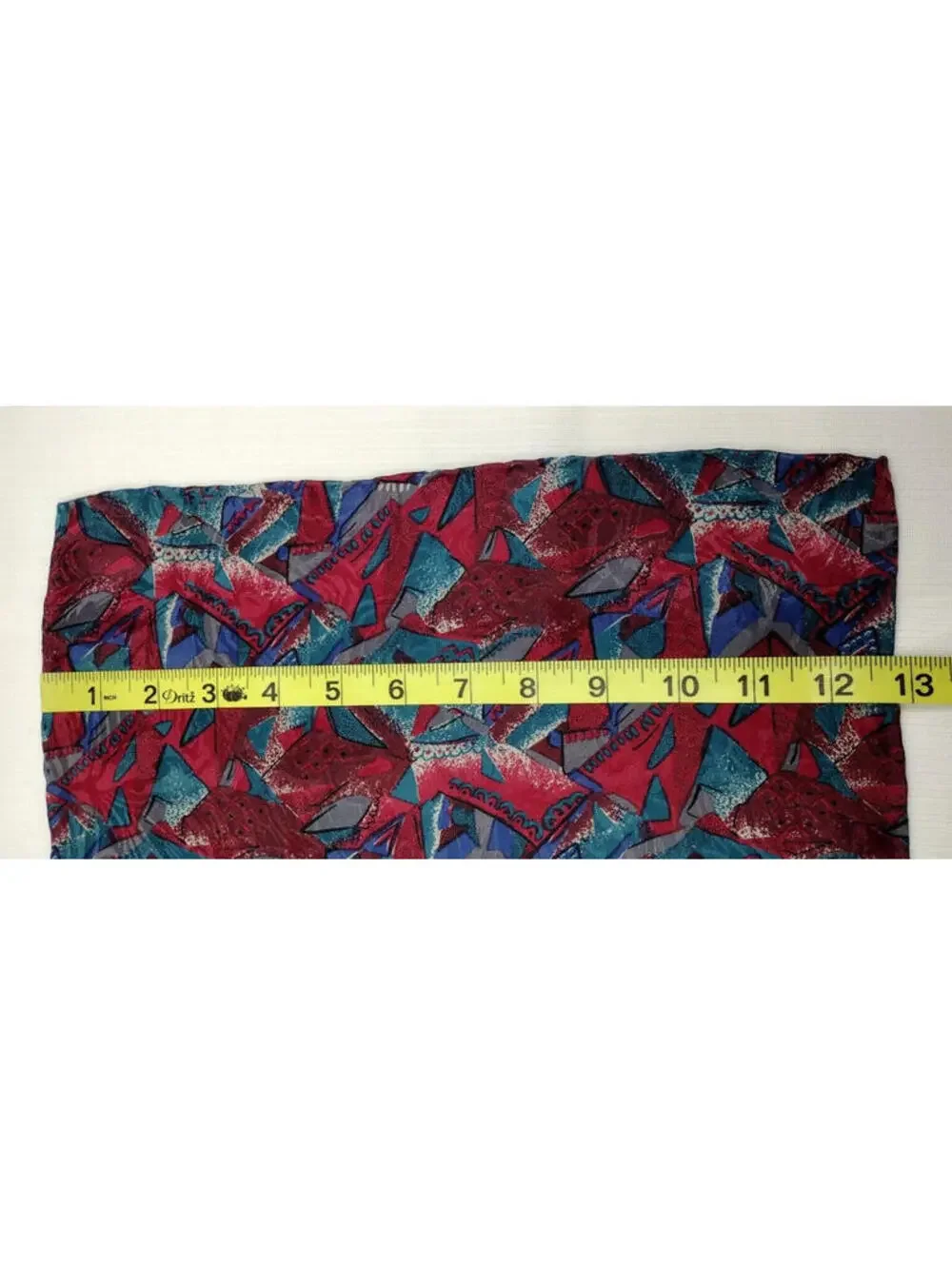 Burgundy Handkerchief 100% Silk 80s colors HANKIE ABSTRACT HAND ROLLED EDGES